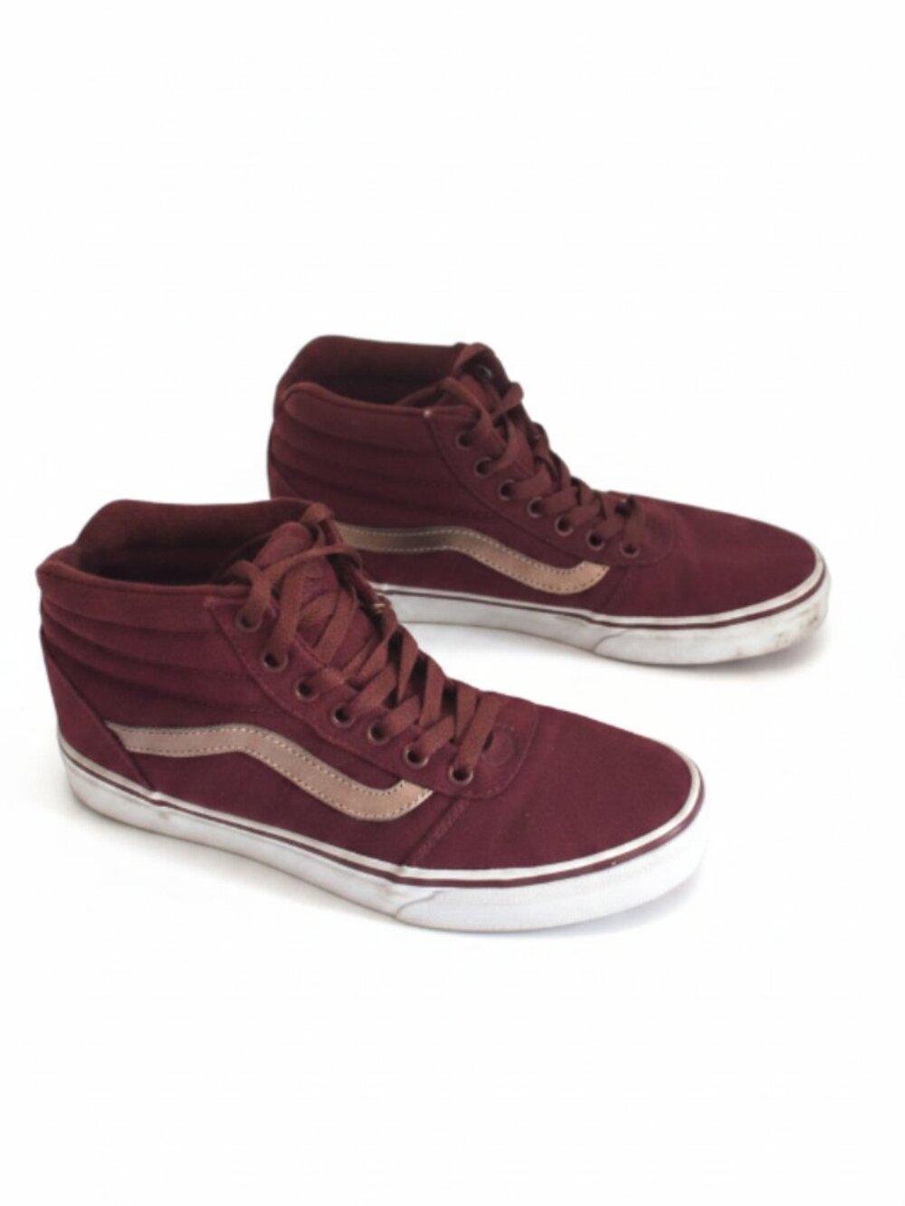 VANS Sk8-Hi High Top Sneakers Women's 7.5 Maroon Lace Up Canvas EUC Casual